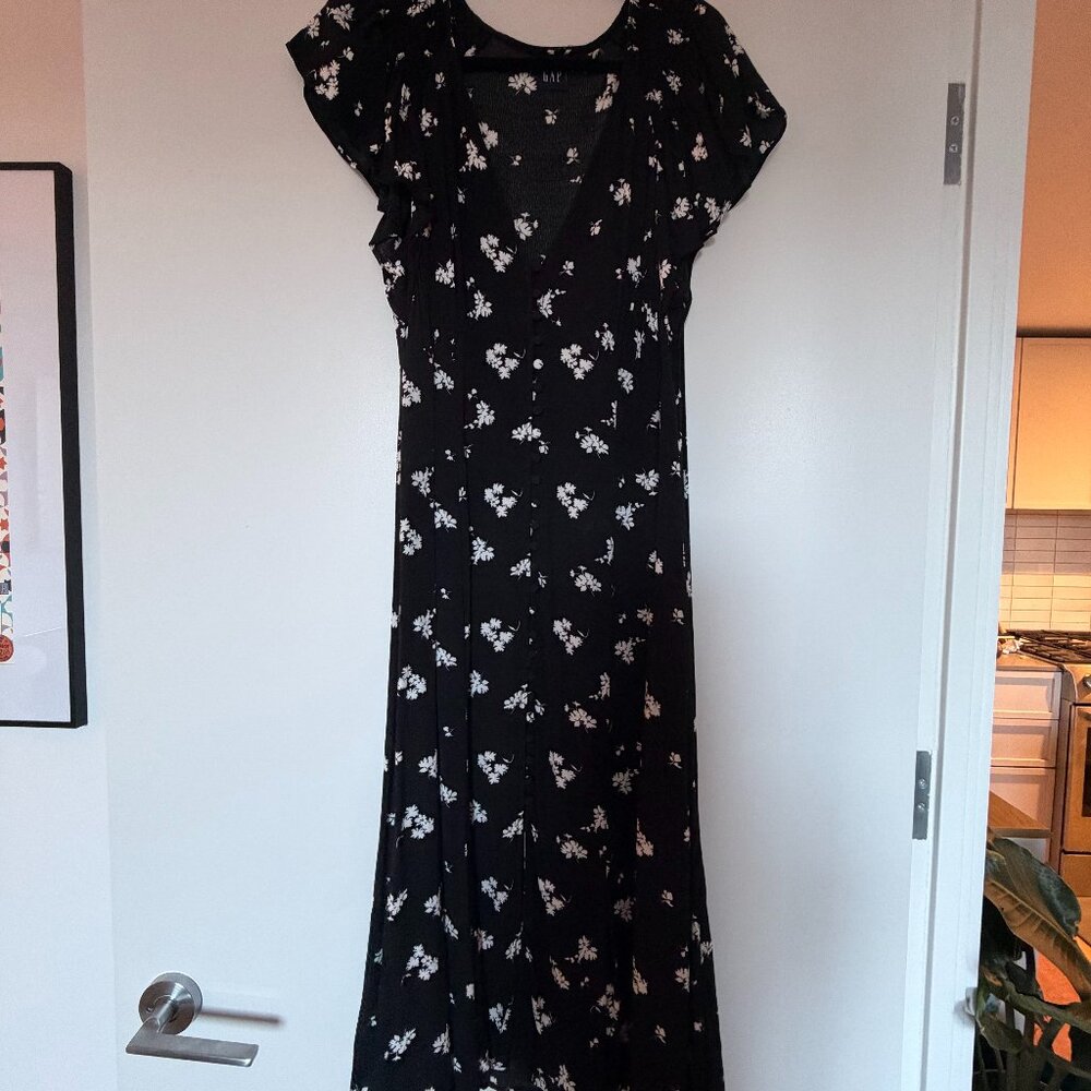 Ruched Floral Midi Dress